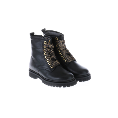 G1037 Enkelboot Zwart Leder