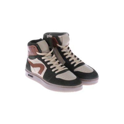 H1665 Sneaker Groen Met Bruin